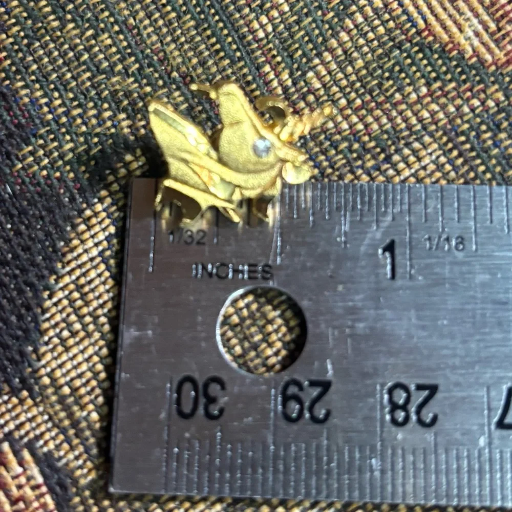 Vintage 1981 Avon Tiny Gold Unicorn Pin Brooch Rhinestone Eye
